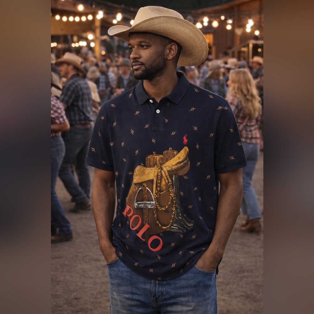 Polo Ralph Lauren Classic Fit Saddle-Print Mesh Polo Shirt - Picture 3 of 3